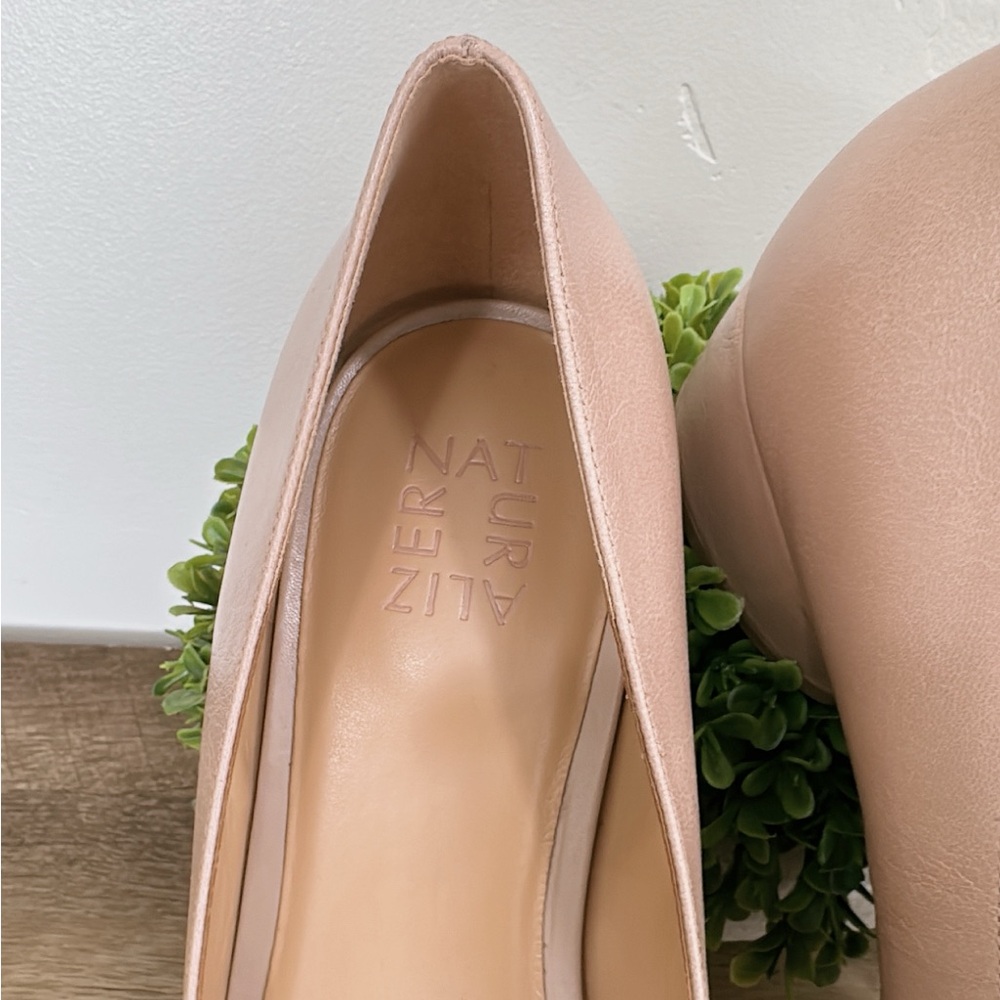 Naturalizer Womens Becca Pointed Toe Low Heel Flats Warm Fawn Tan Leather Sz 11W - Picture 9 of 11